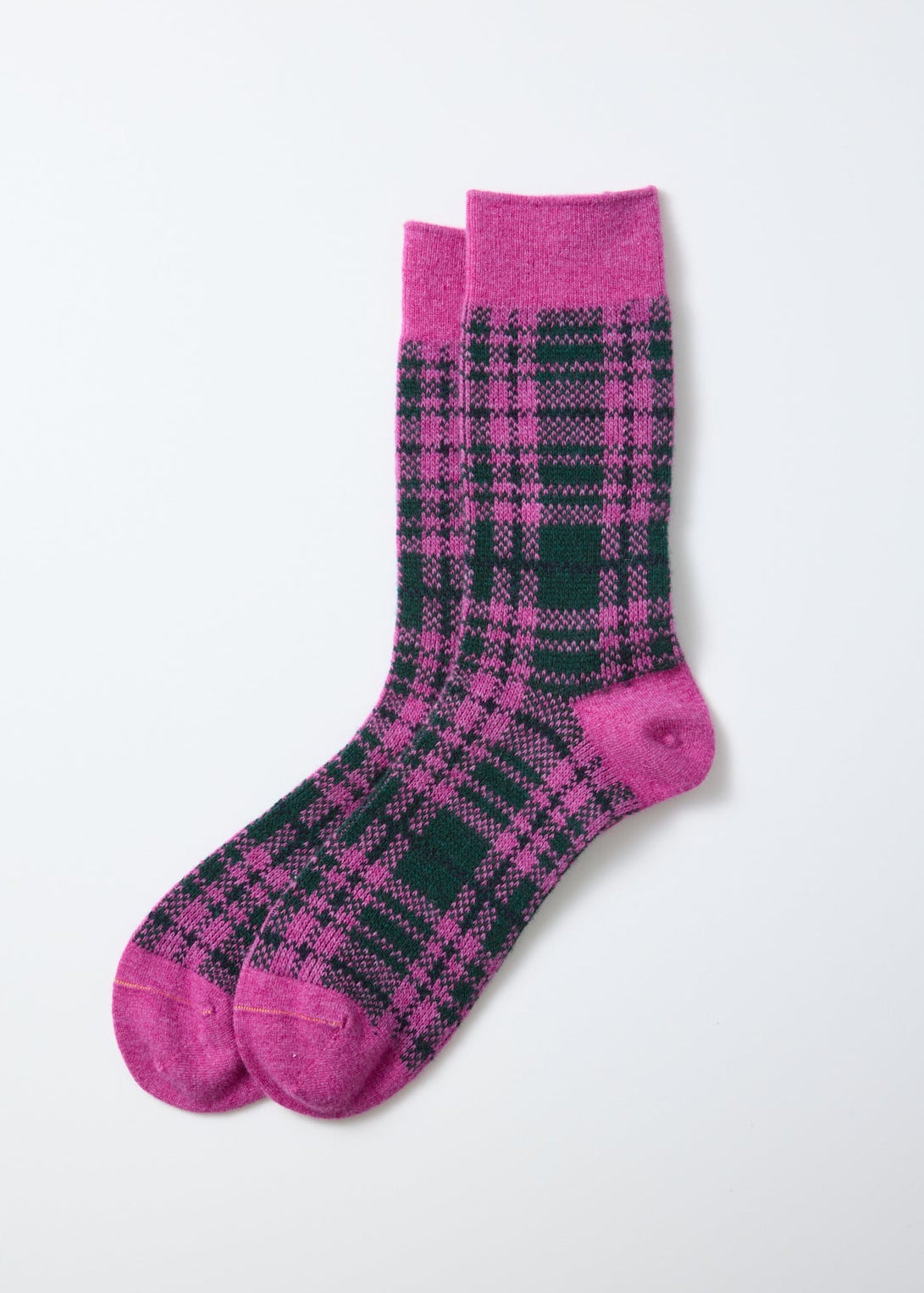 Check Pattern Socken - pink/d.grün