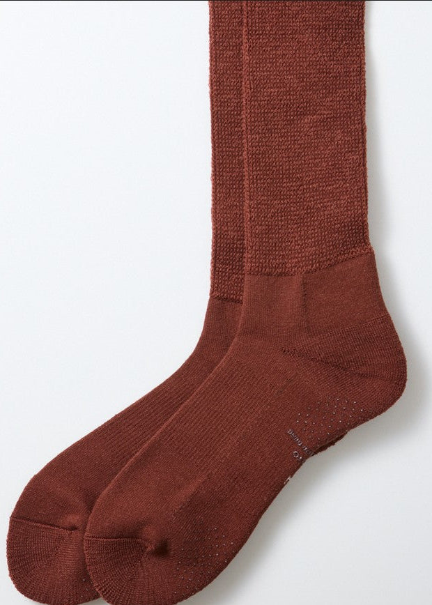 Merino Relaxed High Socken - maroon