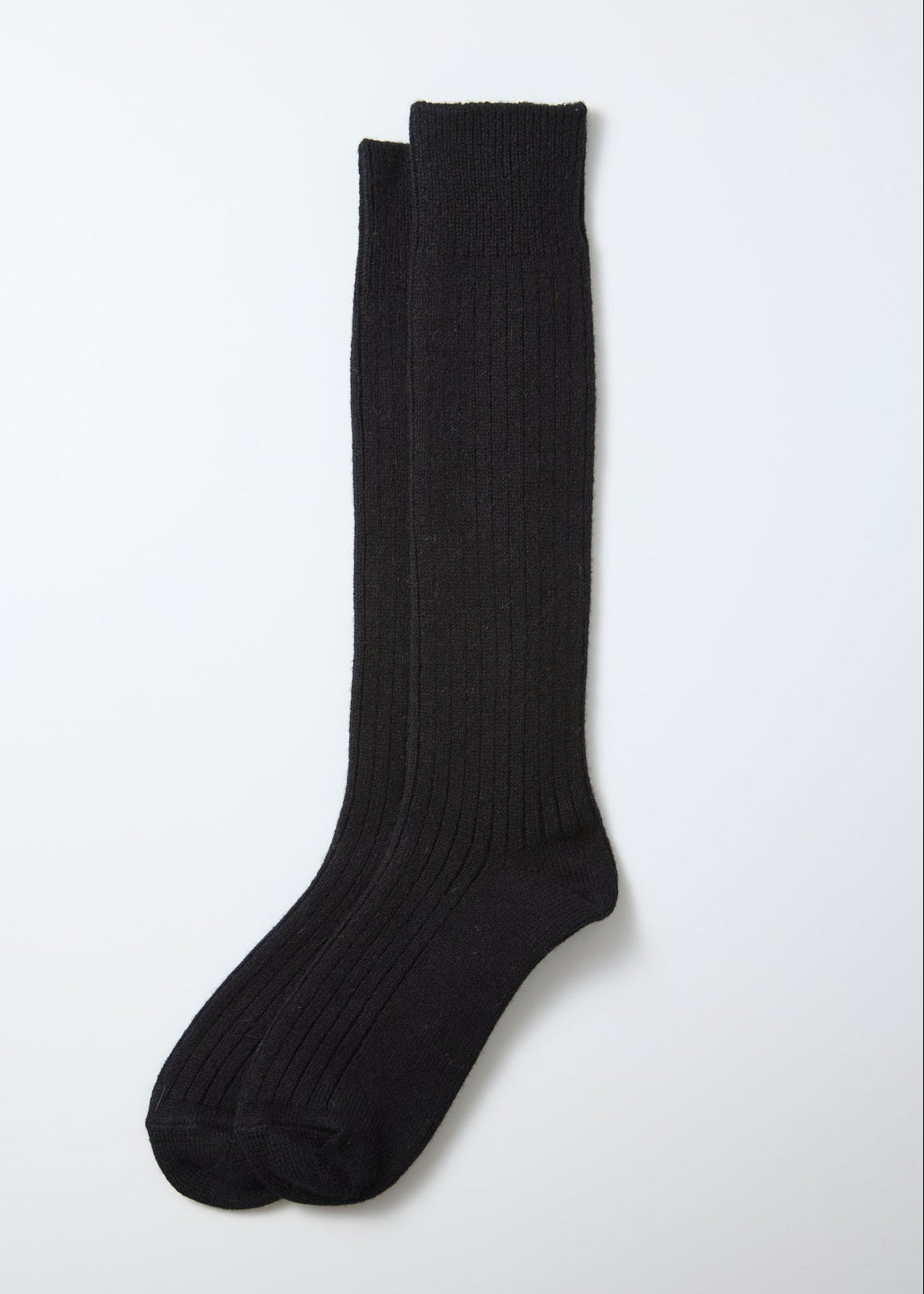 Baumwolle / Wolle HIGH Socken - schwarz