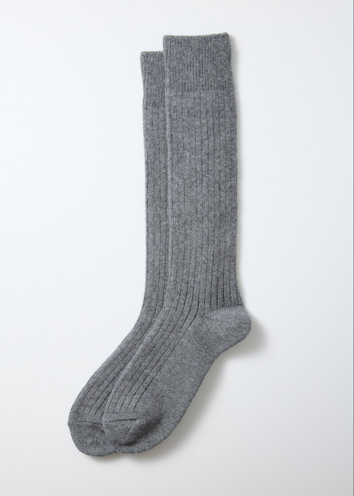 Baumwolle / Wolle HIGH Socken - grau