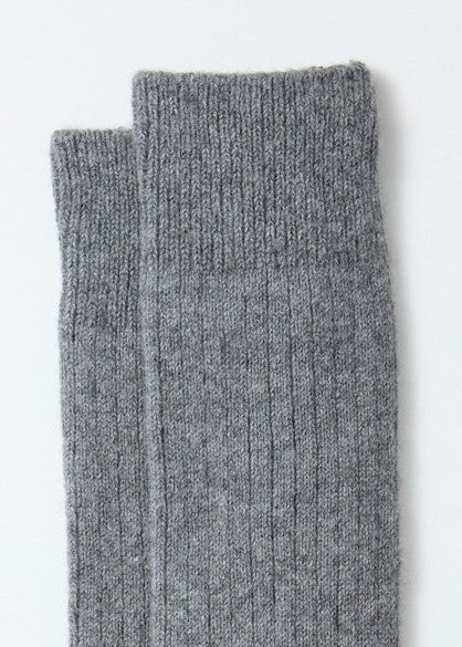 Baumwolle / Wolle HIGH Socken - grau