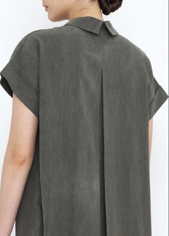 Sig. Maxi Shirtdress - pewter green