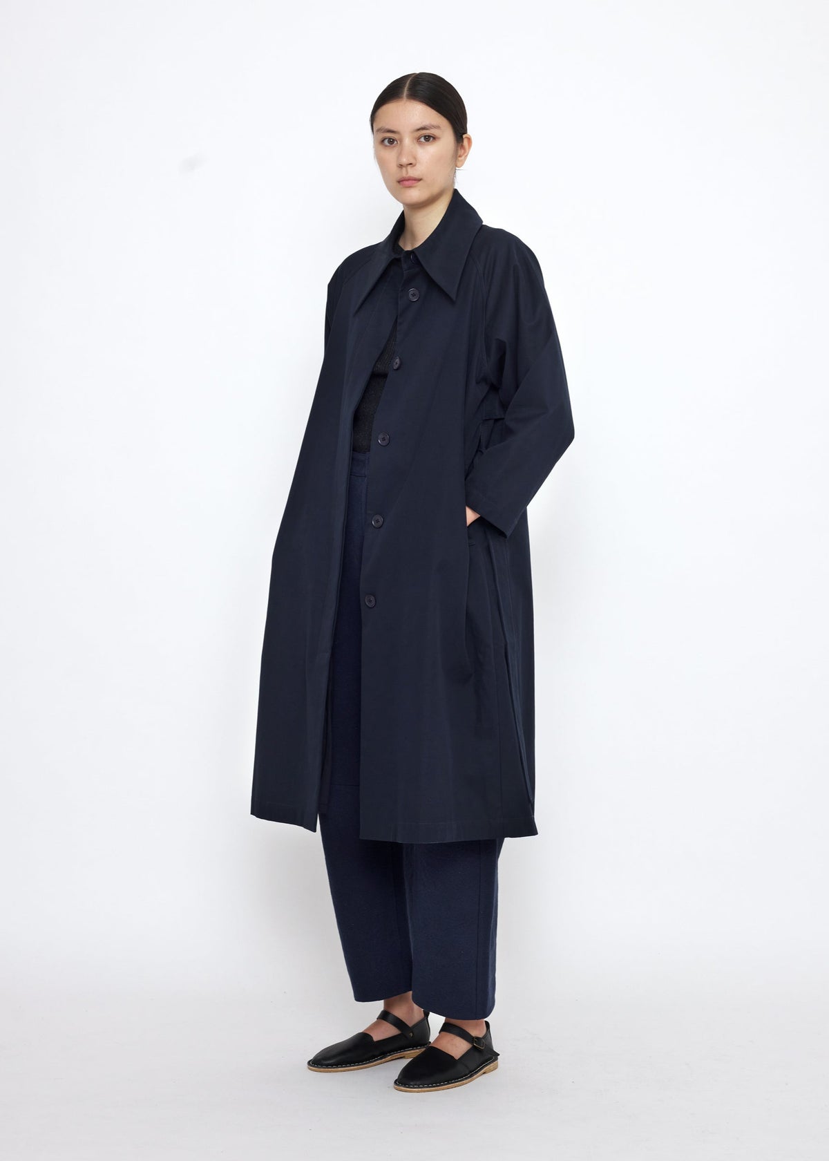 Unisex Spring Overcoat - navy