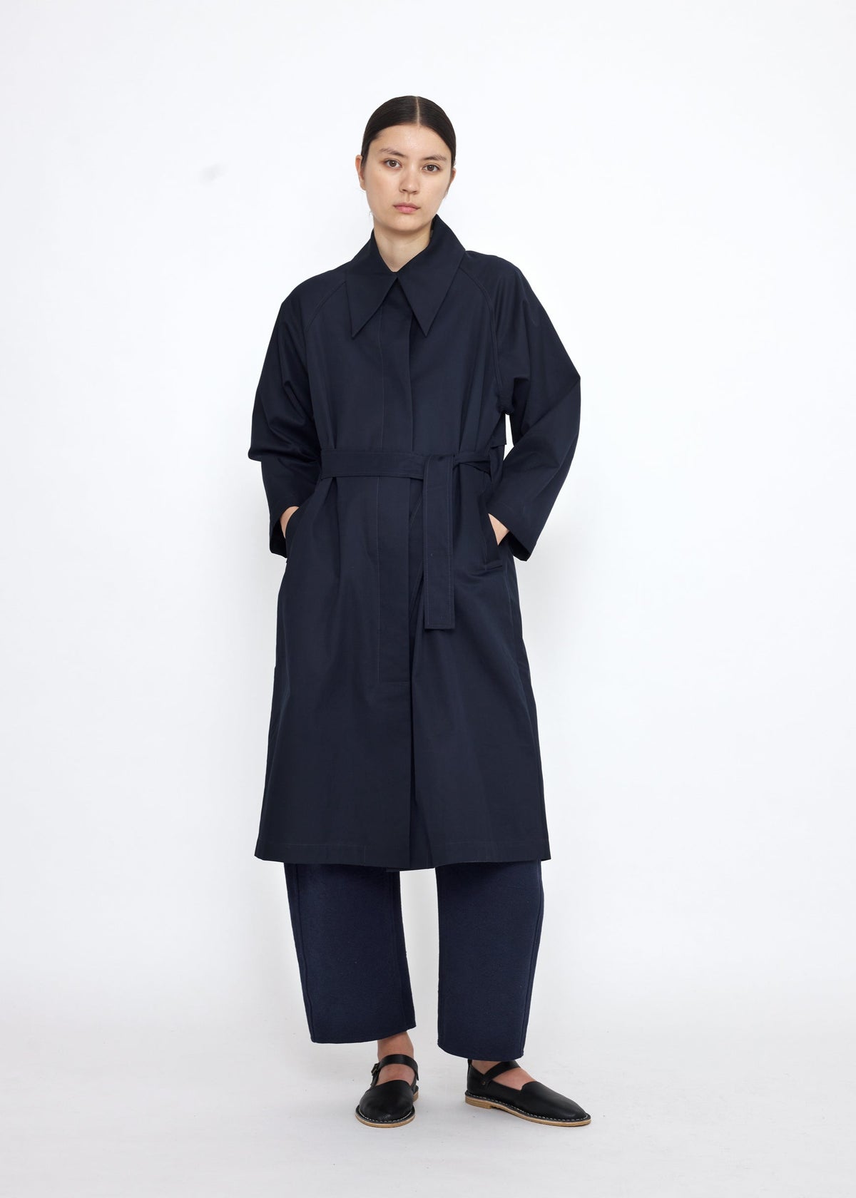 Unisex Spring Overcoat - navy