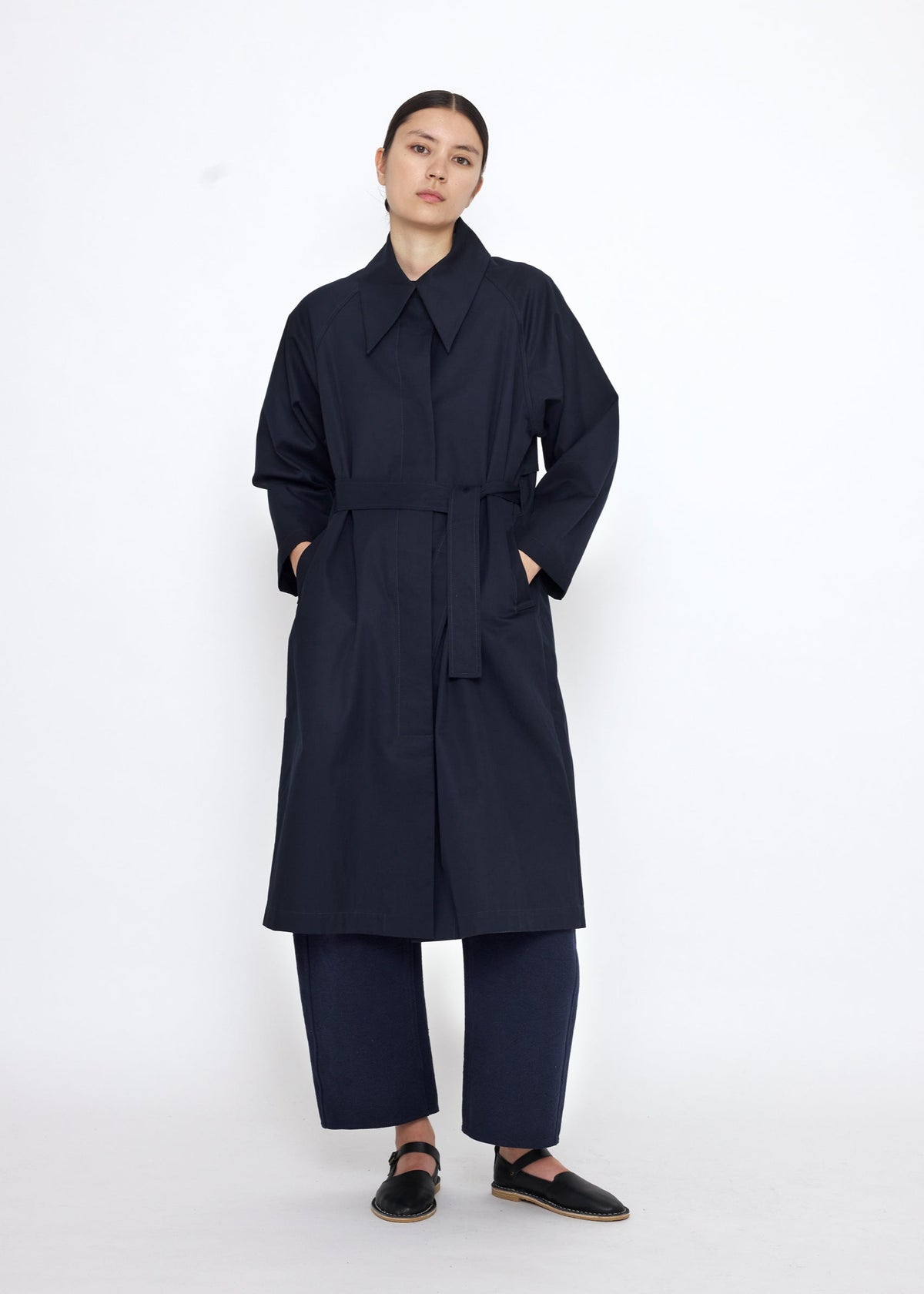 Unisex Spring Overcoat - navy