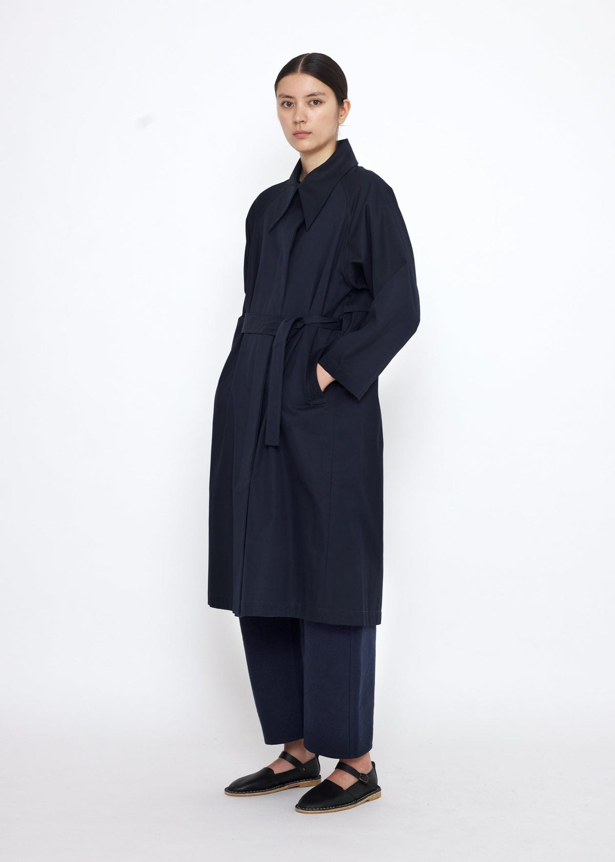 Unisex Spring Overcoat - navy