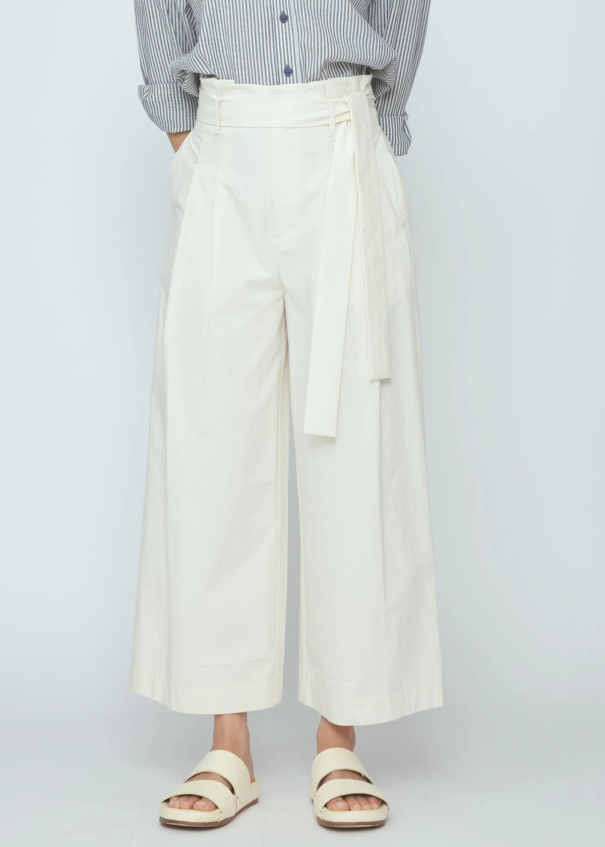 Paper-Bag Pleated Hose - ecru