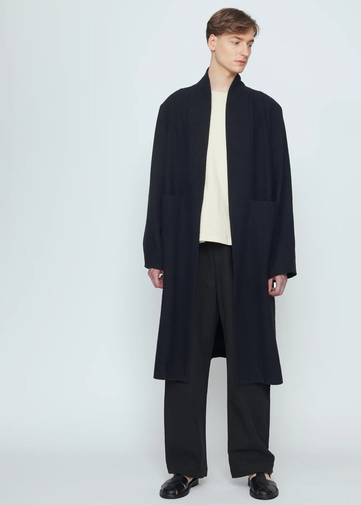 Unisex Open Fall Mantel - schwarz