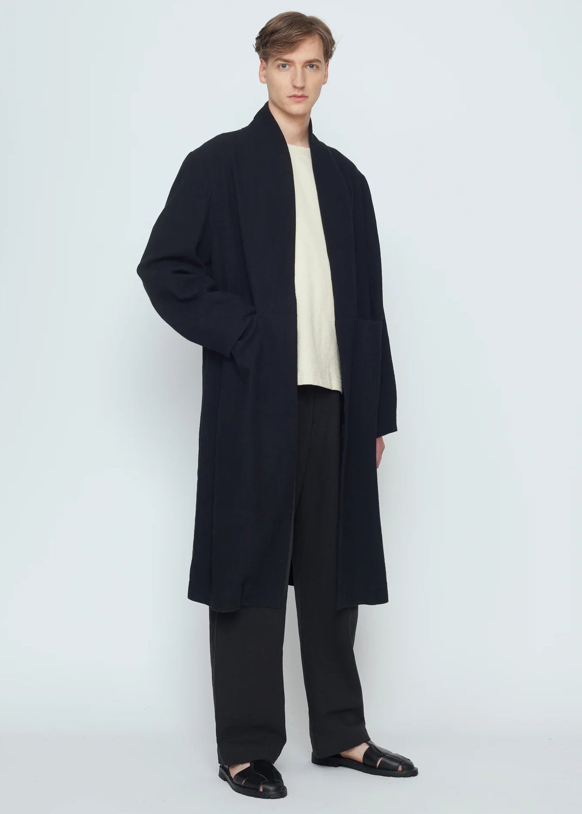 Unisex Open Fall Mantel - schwarz