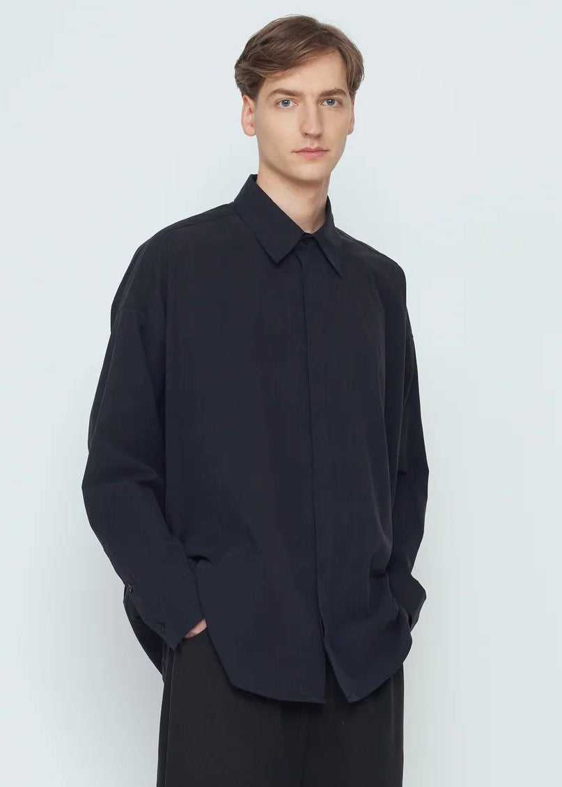 Unisex Cocoon Dress Shirt - schwarz