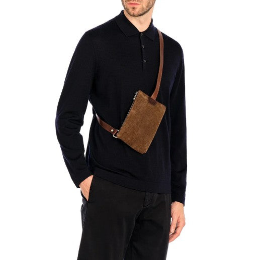 Crossbody-Tasche Duccio - coffee Suede