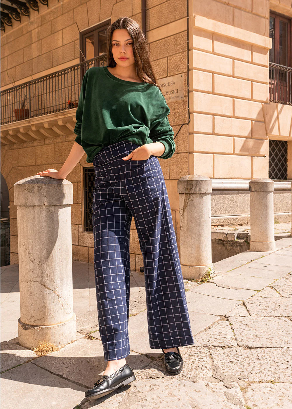 Geena Trouser handgewoben - square