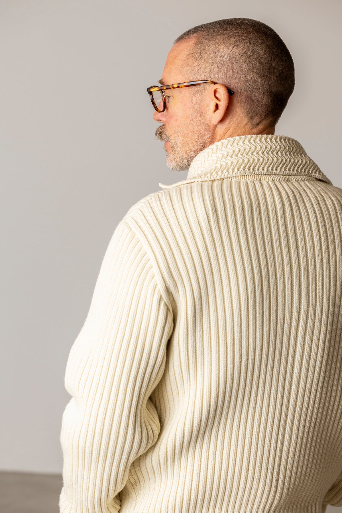 Zip Up Cardigan - off white