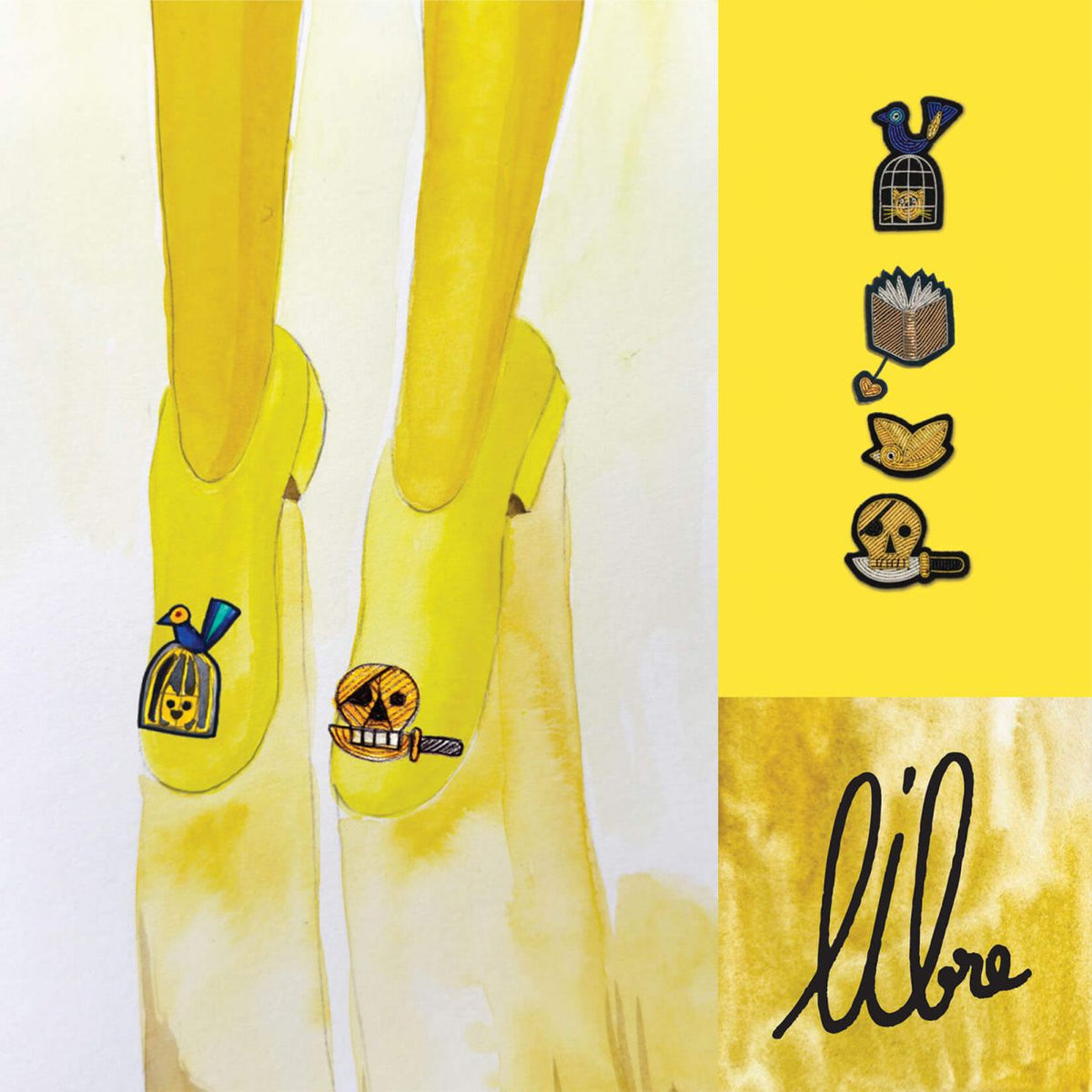 Brosche Golden little Bird