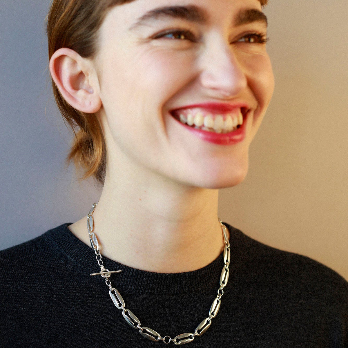 Halskette Link - versilbert