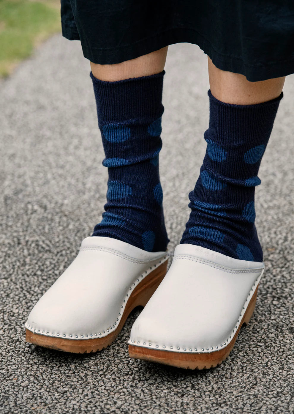Porthole Dot Socken - navy/indigo