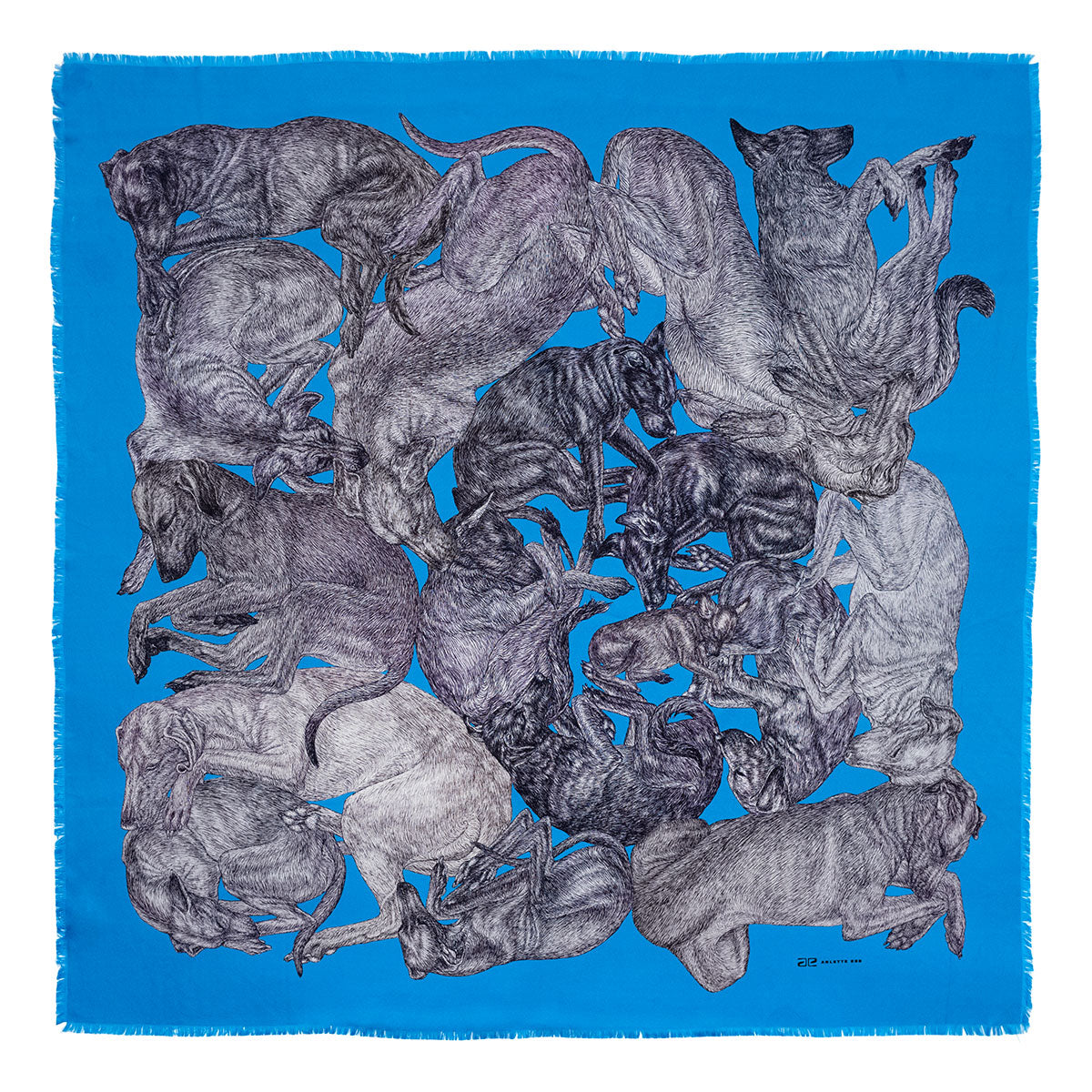Seidenfoulard sleeping Dogs - azure